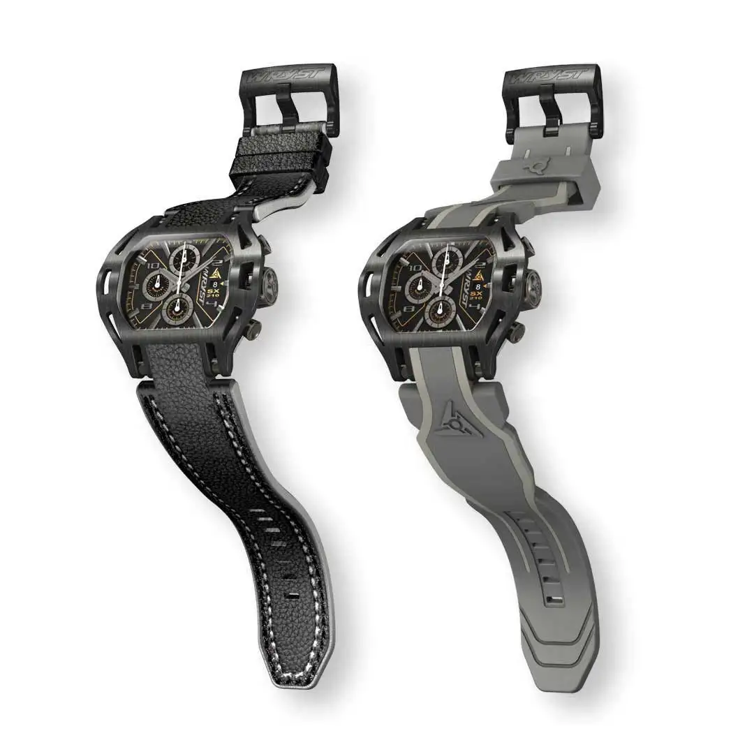 Wryst SX210 Black Leather Watch mit kostenlosem zweiten Armband