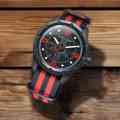 Wryst Ultimate Nato watch for men ES60 with black DLC and red colors