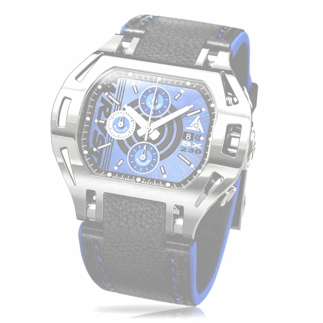 Blue Wryst Force SX230 | Rugged Polished Steel Chronograph