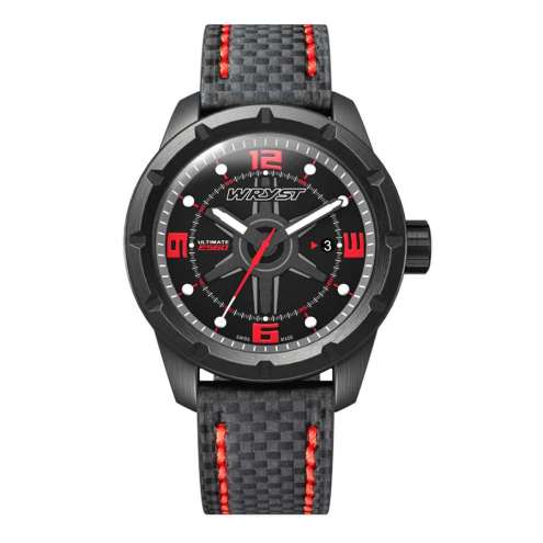 Reloj Negro con Correa Fibra de Carbono