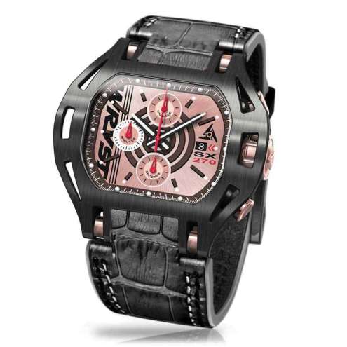 Montre Noire et Or Rose Pour Homme Wryst SX270