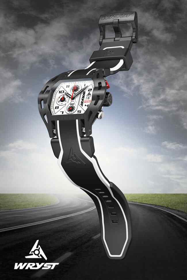 Black Swiss Watch inspired by sports car, supercars and Formula 1