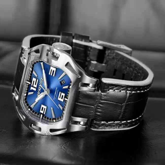 Mens Automatic Blue Face Watch SX7