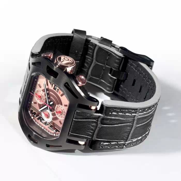 Montre noire et or rose Wryst Suisse