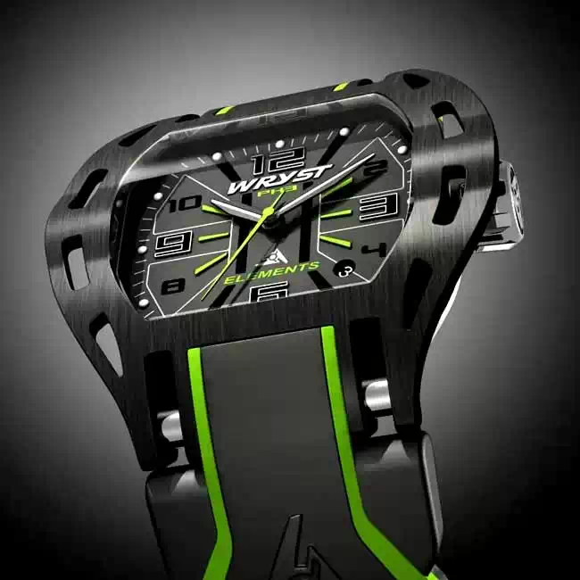Wryst black and green watch